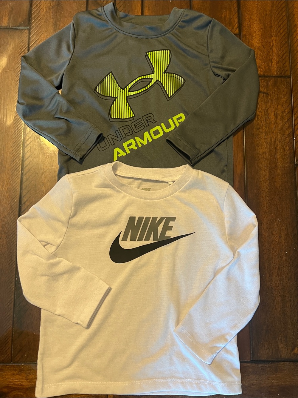 Under Armour Gray Long Sleeve Tee with Neon Yellow Logo